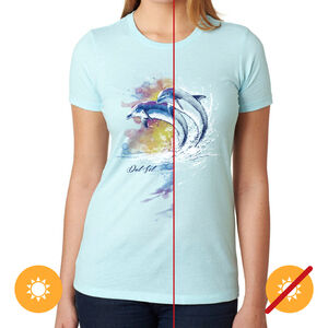 Girls Crew Tee - Watercolor Dolphins - Ice Blue by DelSol-1 Pc